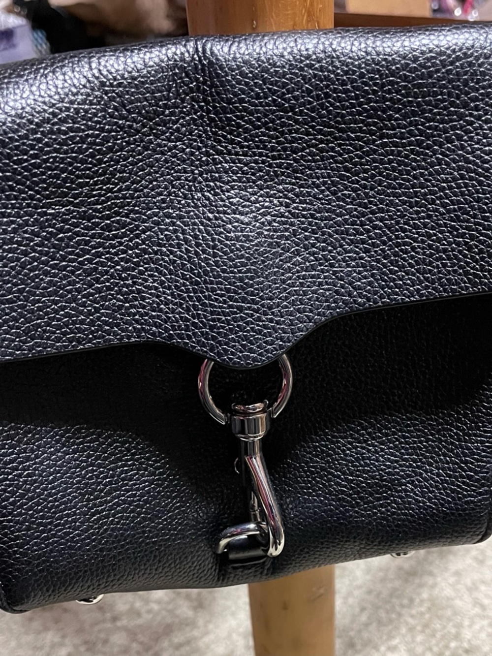 Rebecca Minkoff Black Leather Crossbody Bag with Silver Hardware - Picture 2 of 9
